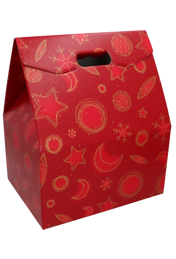 Geschenkdoos Draagbox Rood Celestial Christmas 33x25x39cm 30stuks