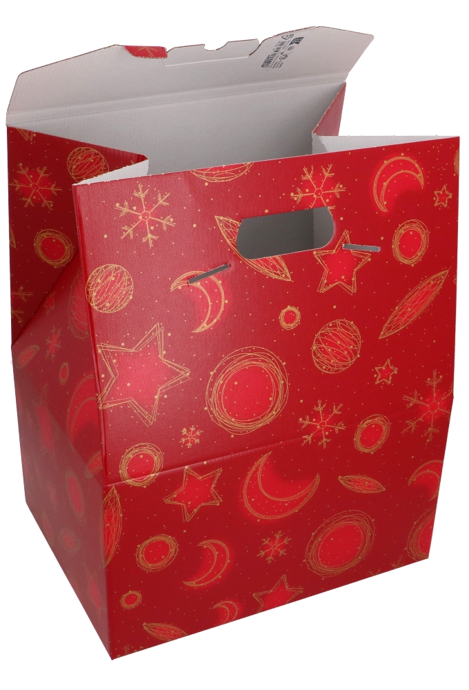 Geschenkdoos Draagbox Rood Celestial Christmas 33x25x39cm 30stuks