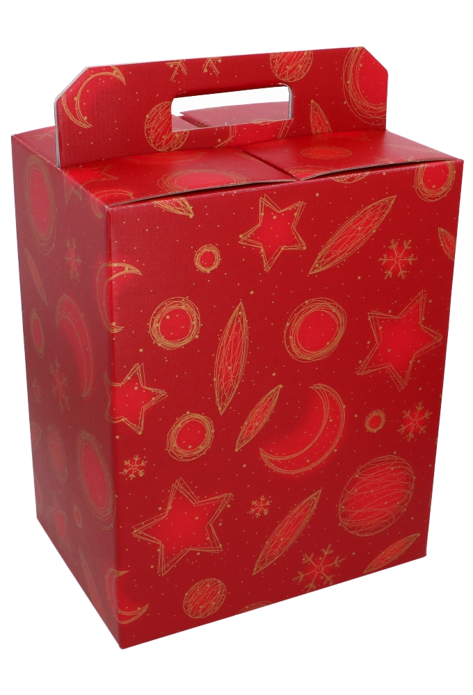 Geschenkdoos Draagbox Rood Celestial Christmas 28x20x35cm 50stuks