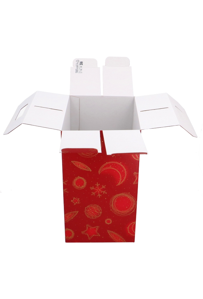 Geschenkdoos Draagbox Rood Celestial Christmas 28x20x35cm 50stuks