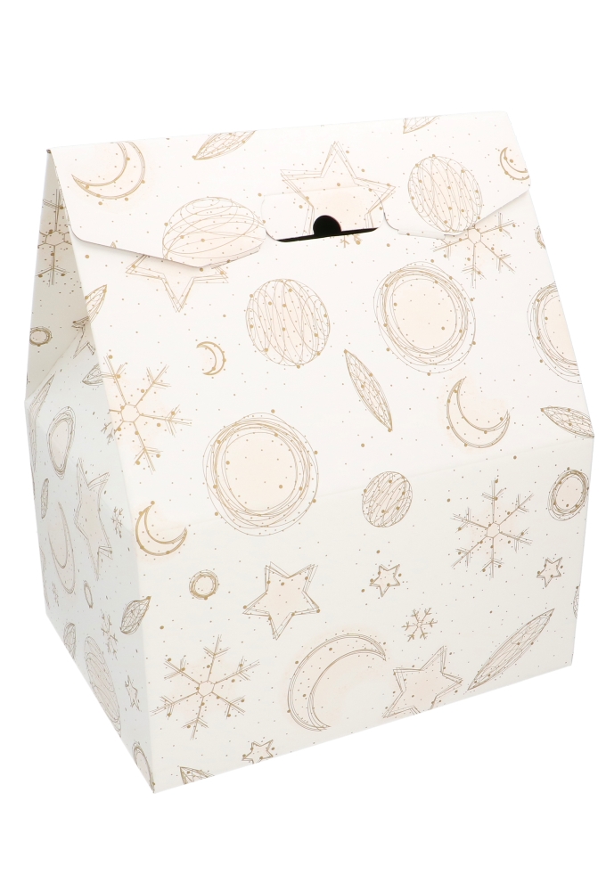 Geschenkdoos Draagbox Wit Celestial Christmas 33x25x39cm 30stuks