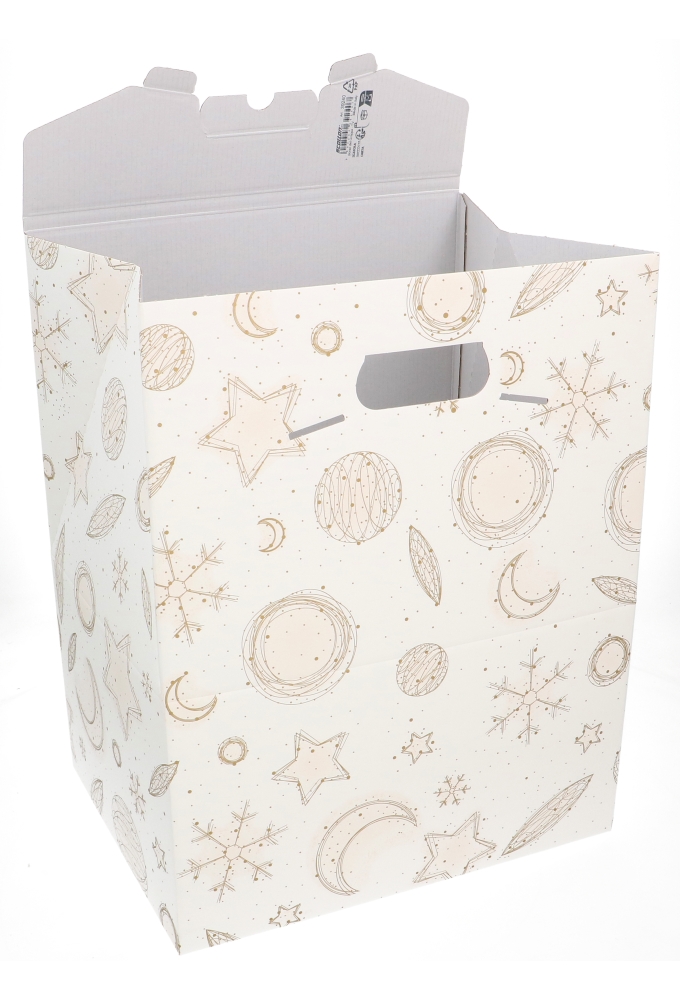 Geschenkdoos Draagbox Wit Celestial Christmas 33x25x39cm 30stuks