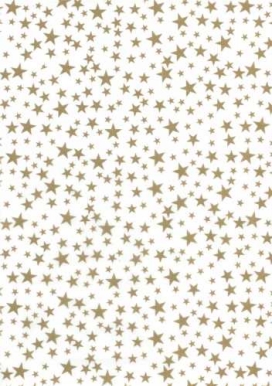 Zijdevloei - Vloeipapier Bedrukt Sterren Goud & Wit 50x75cm 240vellen Zijdevloei - Vloeipapier Bedrukt Sterren Goud & Wit 50x75cm 240vellen
