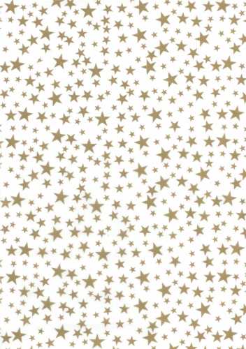 Zijdevloei - Vloeipapier Bedrukt Sterren Goud & Wit 50x75cm 240vellen