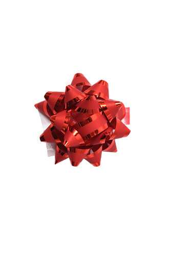 Mini Bows Strik Rond 45mm Metallic & Mat Rood Met Plakker 50stuks