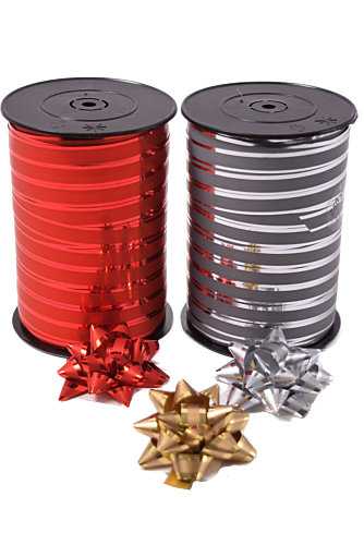 Mini Bows Strik Rond 45mm Metallic & Mat Rood Met Plakker 50stuks