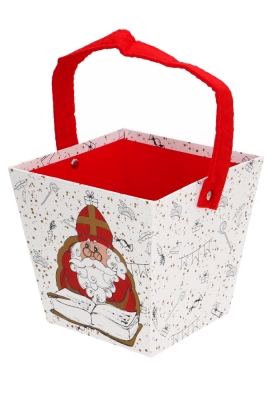 Korf Met Hengsel Sinterklaas Met Sintboek 15.3x15.3x14.3cm 1stuks