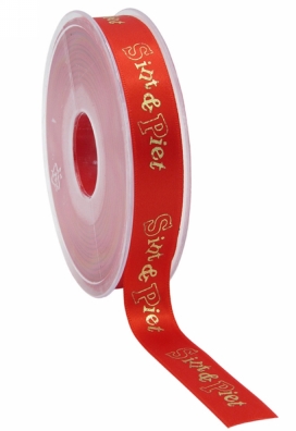 Luxe Satijnlint Sint Piet Rood 15mm x 25meter