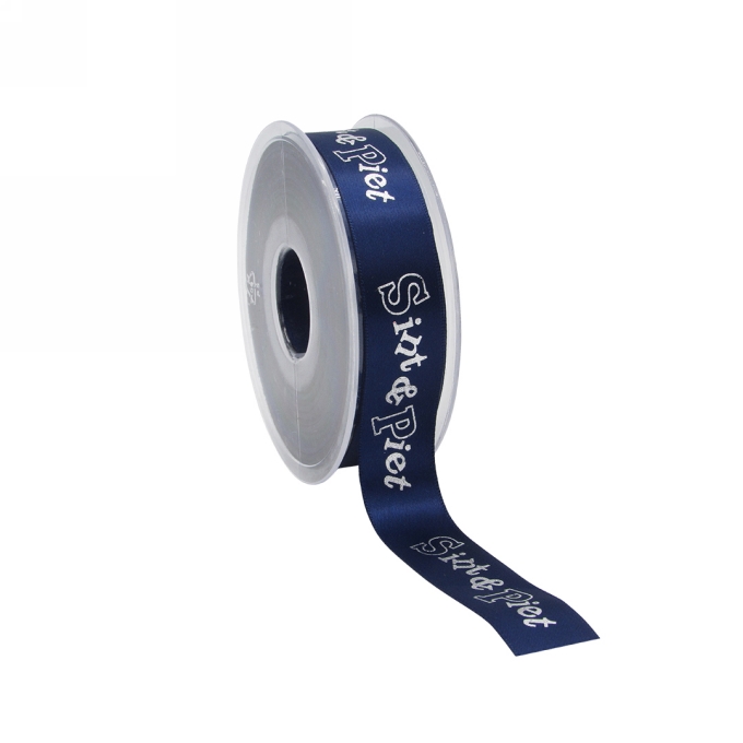 Luxe Satijnlint Sint & Piet Donker Blauw 23mm x 25meter