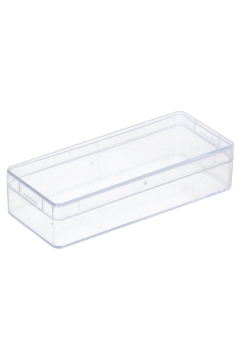 Rechthoekig transparant doosje 86x34x18mm 1020stuks