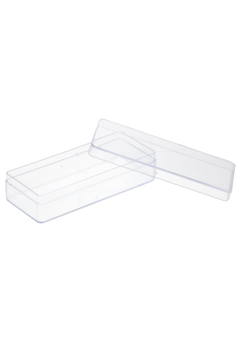 Rechthoekig transparant doosje 86x34x18mm 1020stuks