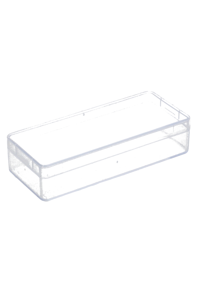 Rechthoekig transparant doosje 86x34x18mm 1020stuks
