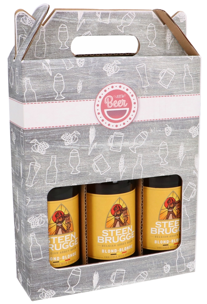 Bierverpakking Beer Deliver 3 Flesjes Bier 18.5x6x23.5cm 15stuks