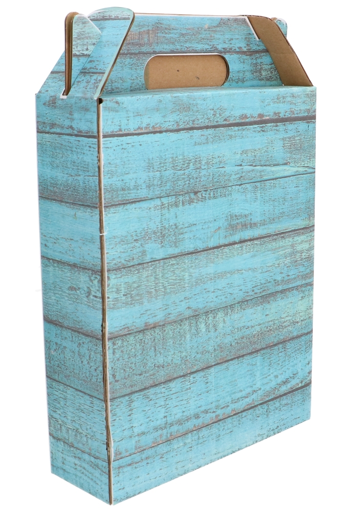 Bierverpakking Wood Blue 3 Flesjes Bier 18.5x6x23.5cm 15stuks