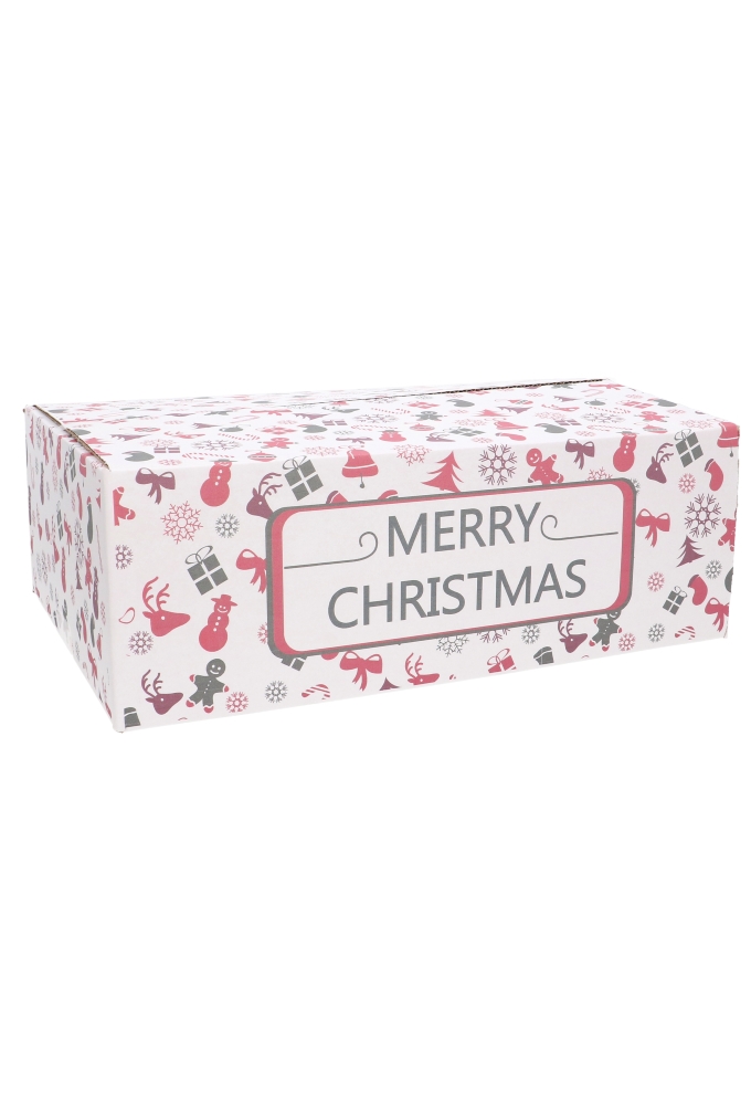 Kerstpakketdozen Merry Christmas Wit 39x29x13cm 15stuks