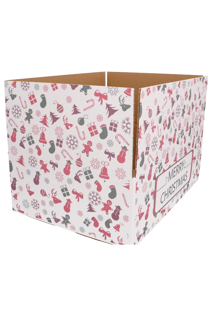 Kerstpakketdozen Merry Christmas Wit 39x29x13cm 15stuks