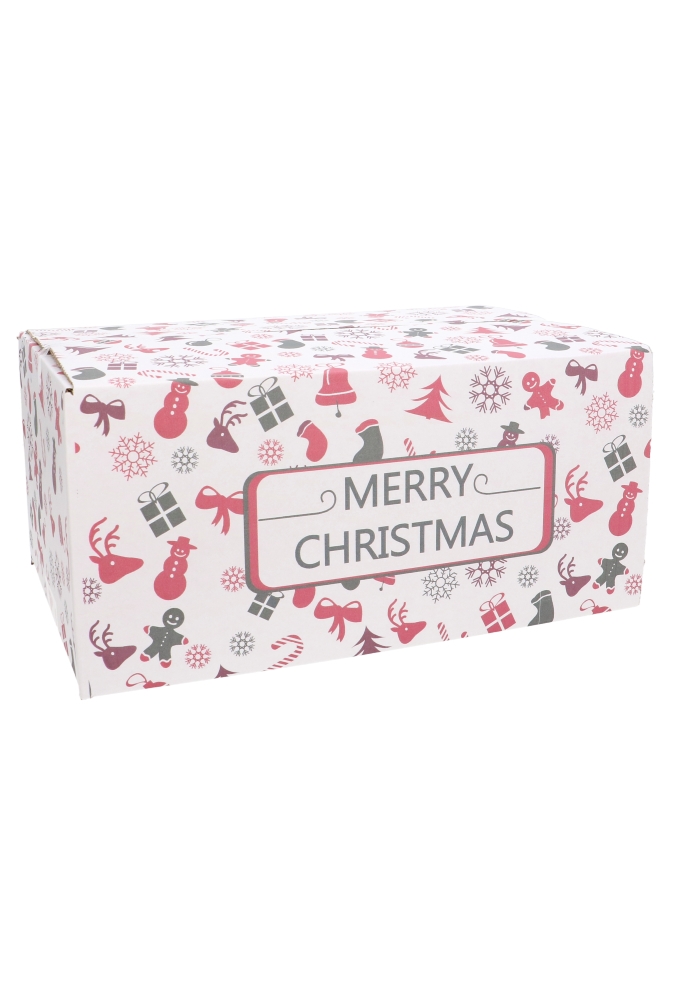 Kerstpakketdozen Merry Christmas Wit 31x20x14cm 30stuks