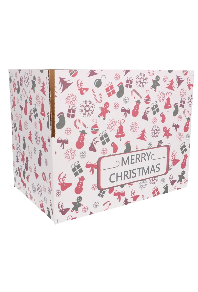 Kerstpakketdozen Merry Christmas Wit 31x20x14cm 30stuks