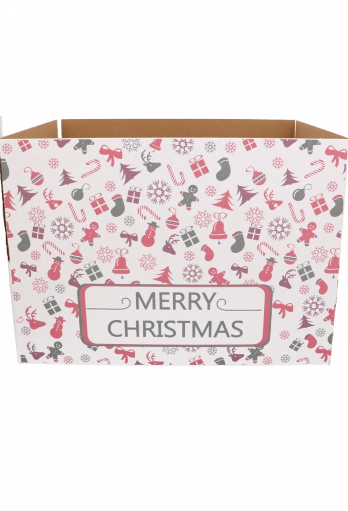 Kerstpakketdozen Merry Christmas Wit 39x29x13cm 15stuks