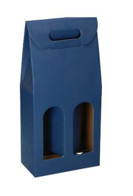 Luxe Wijndozen Vigo Blauw voor 2 fles 18x9x38.5cm 30stuks