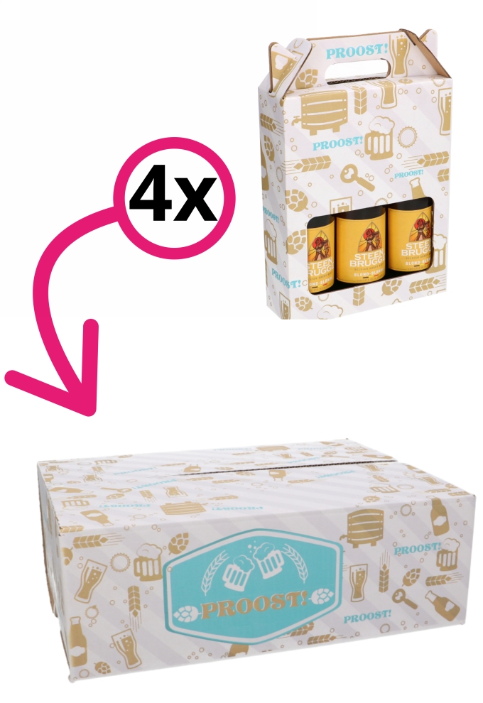 Geschenkdozen Proost 39x29x13cm 15stuks