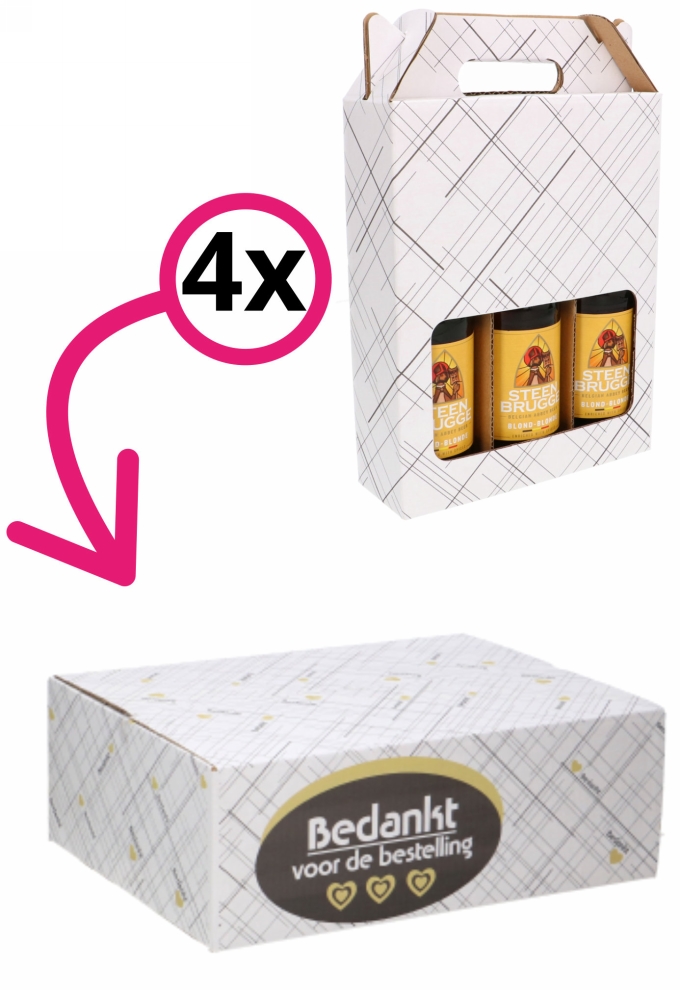 Geschenkdozen Bedankt Voor De Bestelling Streepjes 39x29x13cm 15stuks