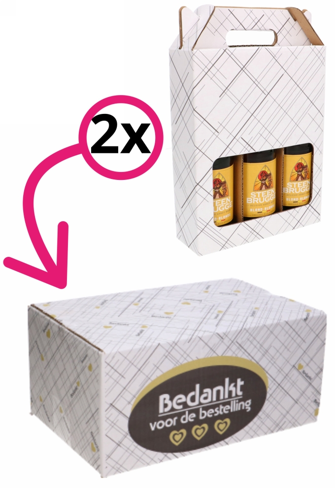 Geschenkdozen Bedankt Voor De Bestelling Streepjes 31x20x14cm 30stuks