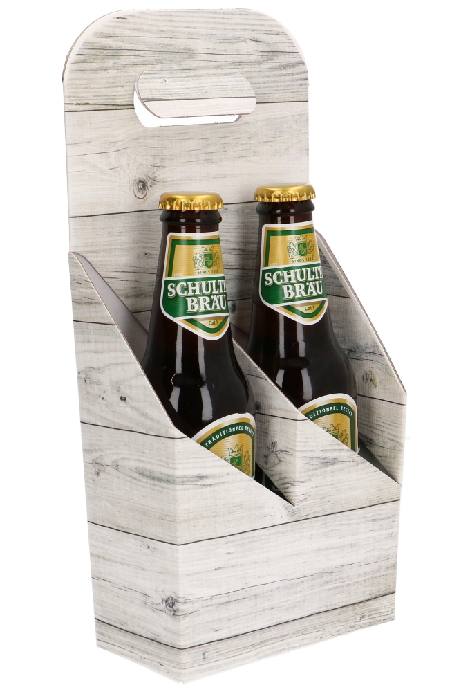 Bierverpakking Draagdoos Brugge Naturel Hout 2 flesjes 33cl 10stuks