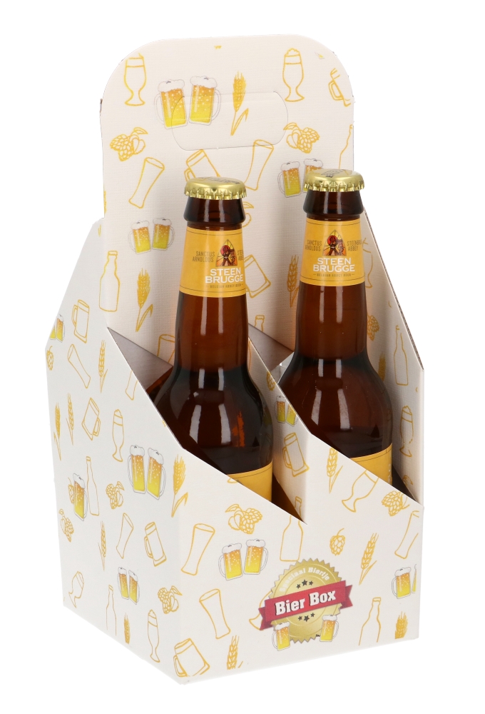 Bierverpakking Draagdoos Brugge Bier Box voor 4 Flesjes 33cl 10stuks