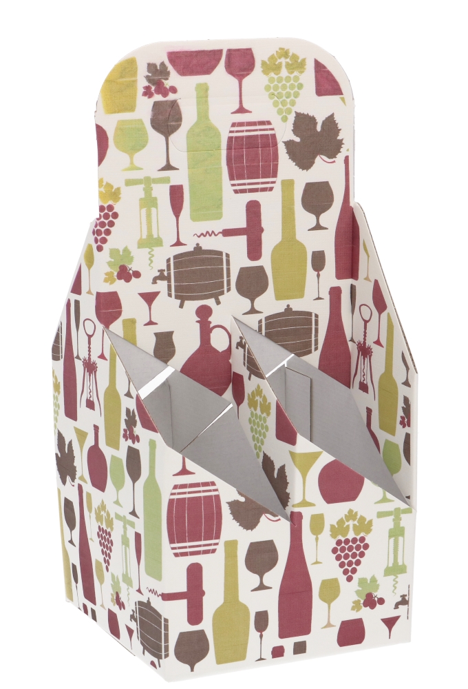 Wijnverpakking Draagdoos Piccolo Wijnen voor 4 Flesjes 37.5cl 10stuks