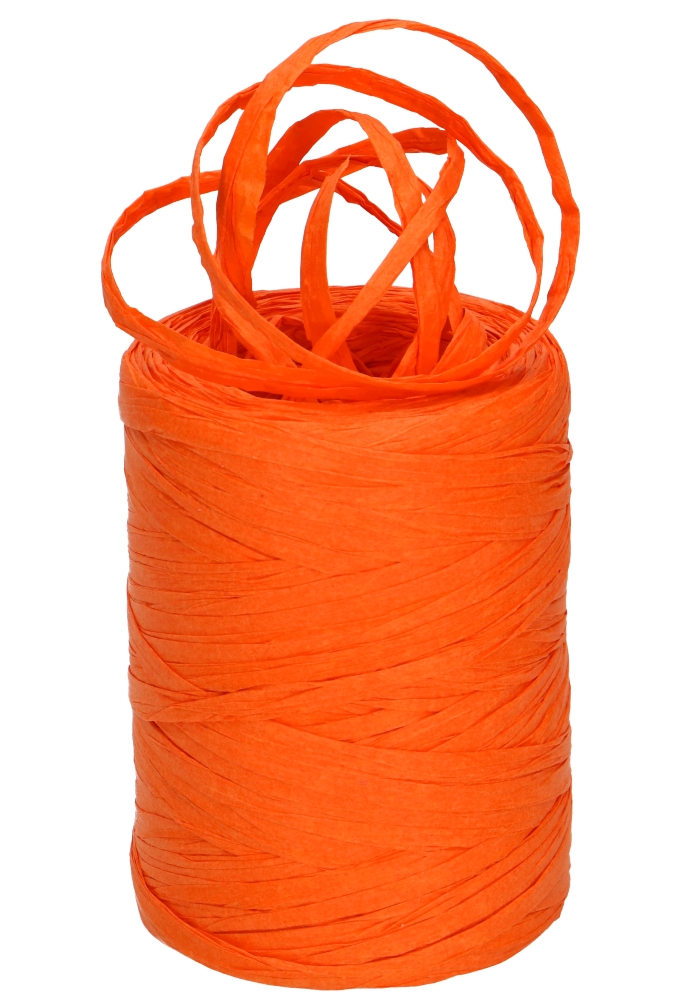 Raffia Papier Oranje 5 a 8 mm x 100 meter