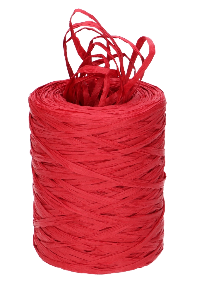 Raffia Papier Rood 5mm x 200 meter op is op