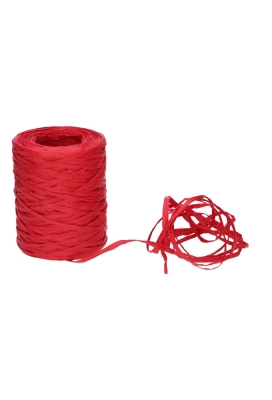 Raffia Papier Rood 5mm x 200 meter op is op