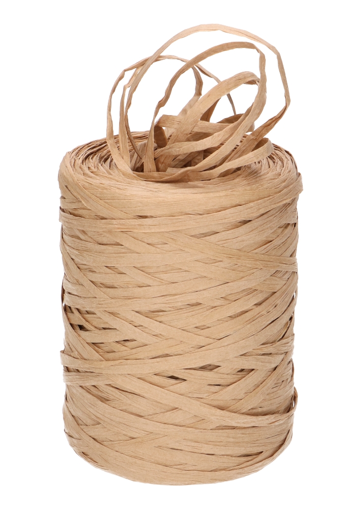 Raffia Papier Naturel Bruin 5mm x 200 meter op is op