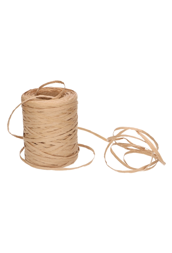 Raffia Papier Naturel Bruin 5mm x 200 meter op is op