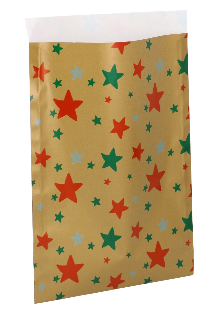 Kerstzakjes Stars Gold 23x31.5cm 250stuks