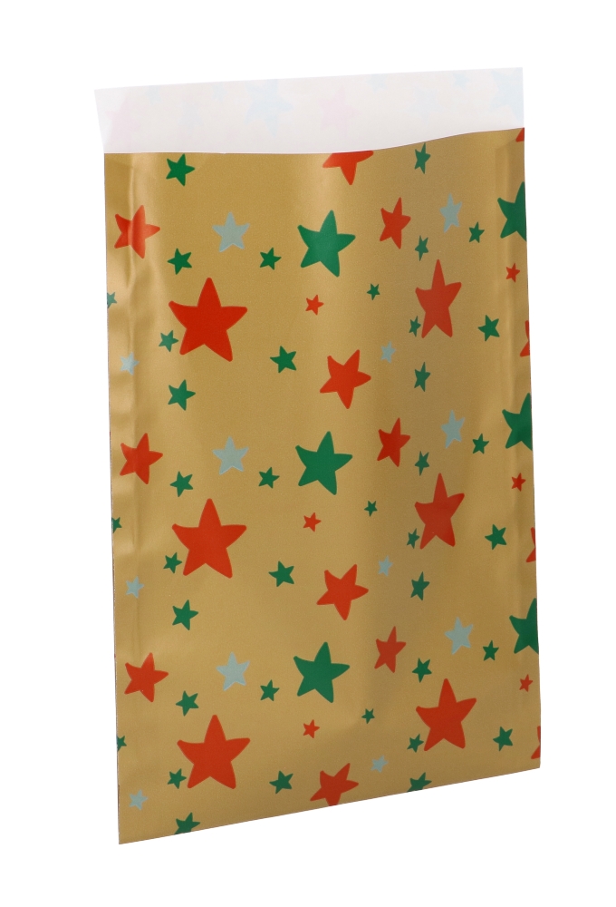 Kerstzakjes Stars Gold 17x25cm 250stuks