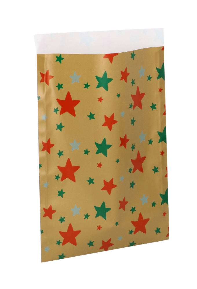 Kerstzakjes Stars Gold 12x19cm 250stuks