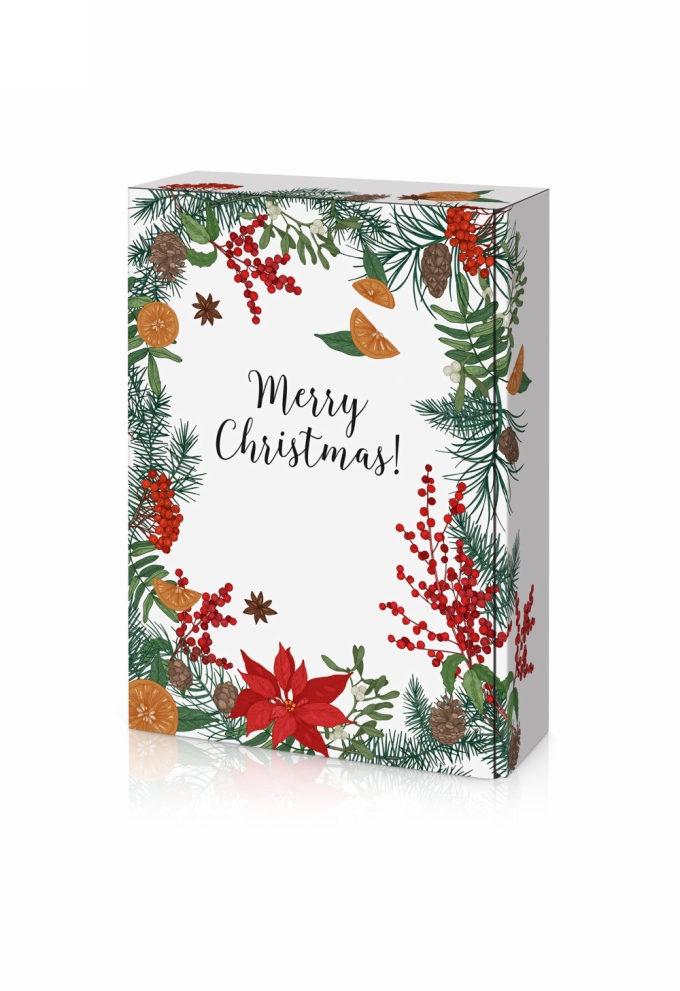 Wijndoos Merry Christmas 3 Fles 36x25x9cm 25stuks