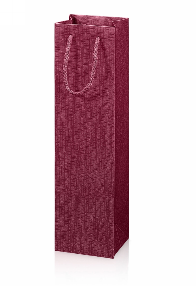 Wijntasje Linnentextuur Bordeaux 1 fles 10x8.5x36cm 20stuks