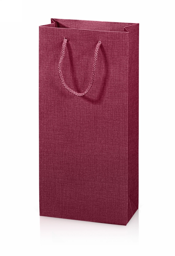 Wijntasje Linnentextuur Bordeaux 2 Fles 17x8.5x36cm 20stuks