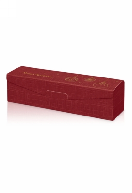 Wijndoos Bordeaux Merry Christmas Goud 1 Fles 9x9x35.5cm 50stuks