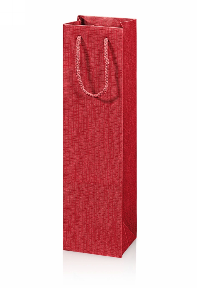 Wijntasje Linnentextuur Rood 1 fles 10x8.5x36cm 20stuks