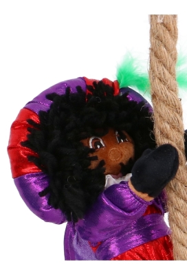 Decoratiepop Klim Glimmend Piet Aan Touw 25cm 1stuk