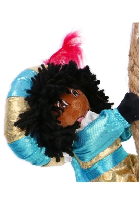 Decoratiepop Klim Glimmend Piet Aan Touw 25cm 1stuk