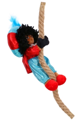 Decoratiepop Klim Glimmend Piet Aan Touw 25cm 1stuk