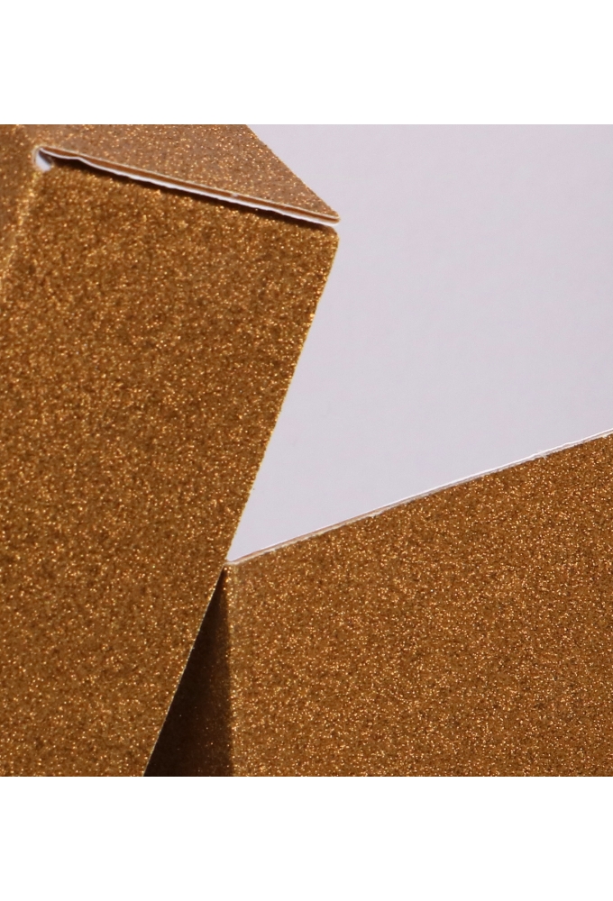 Decoratie Luxe Kerstdoos Glitter Goud 38x38x30cm 1 stuks