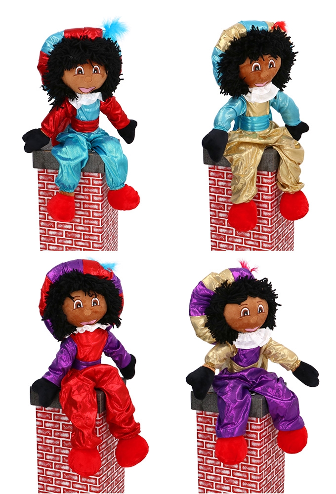 Decoratiepop Groot Glimmend Piet Met Pet 50cm 1stuk