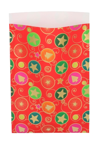 Kerstzakjes Stars Red 17x25cm 250stuks