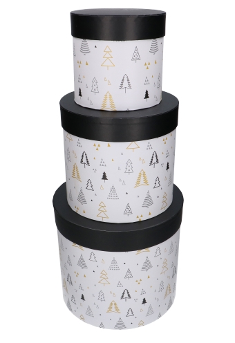 Kadodozen set van 3 Christmas Black & Gold met gratis trekstrikken